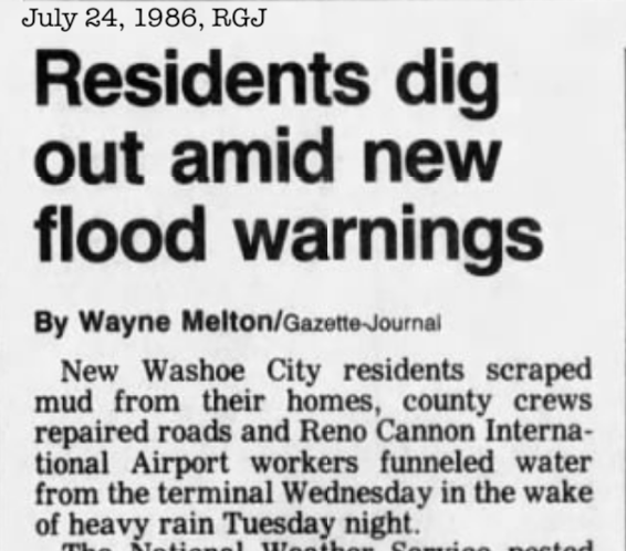 Flash Floods in Washoe Valley